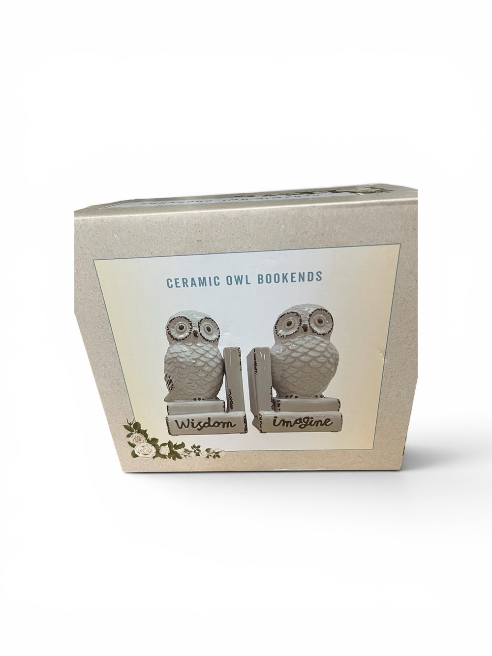 Cracker Barrel Ceramic Owl Bookends - Gray